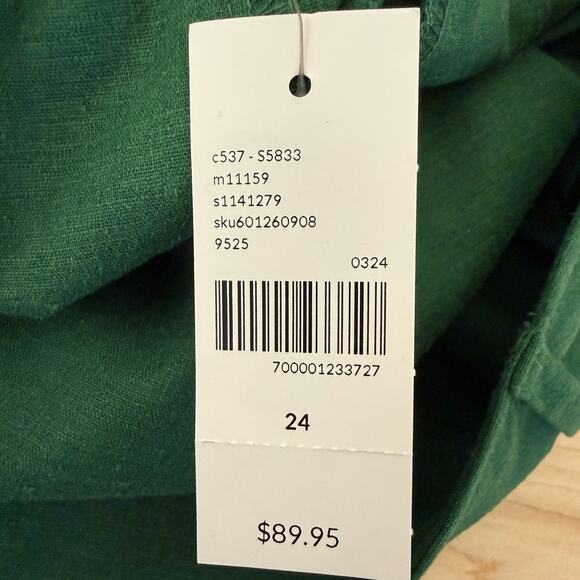 NWT Lane Bryant Green Linen Blend Cargo Pants | Wide Leg Utility Work Casual 24W - Picture 6 of 9